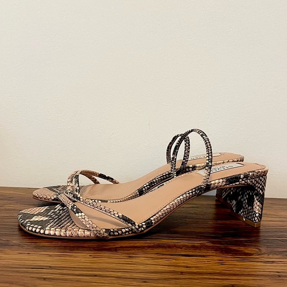 New STEVEN New York Snake Skin Ankle Strap Heels 10 - Picture 1 of 5